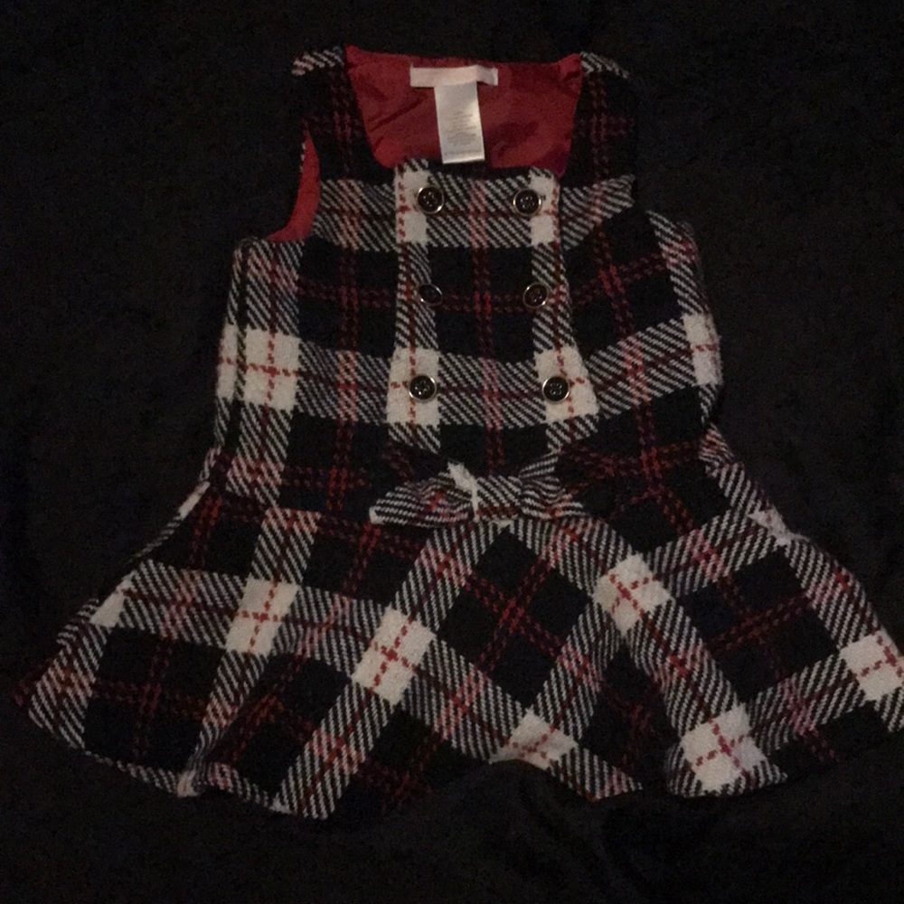 Black and red wool dress